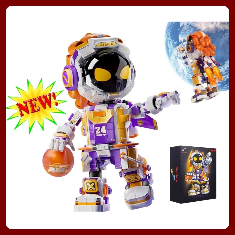 SEMBO Space Slam Dunk Basketball Robot LED Building Block Figure New‎ 24 Toy